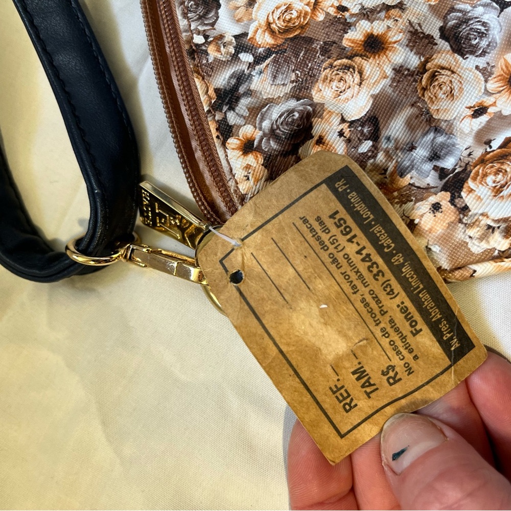 Floral Brown and Black Women's Bag
